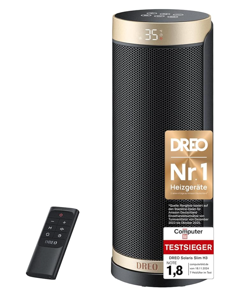 Dreo Solaris Slim H3 PTC-Turm-Heizlüfter (Gold)